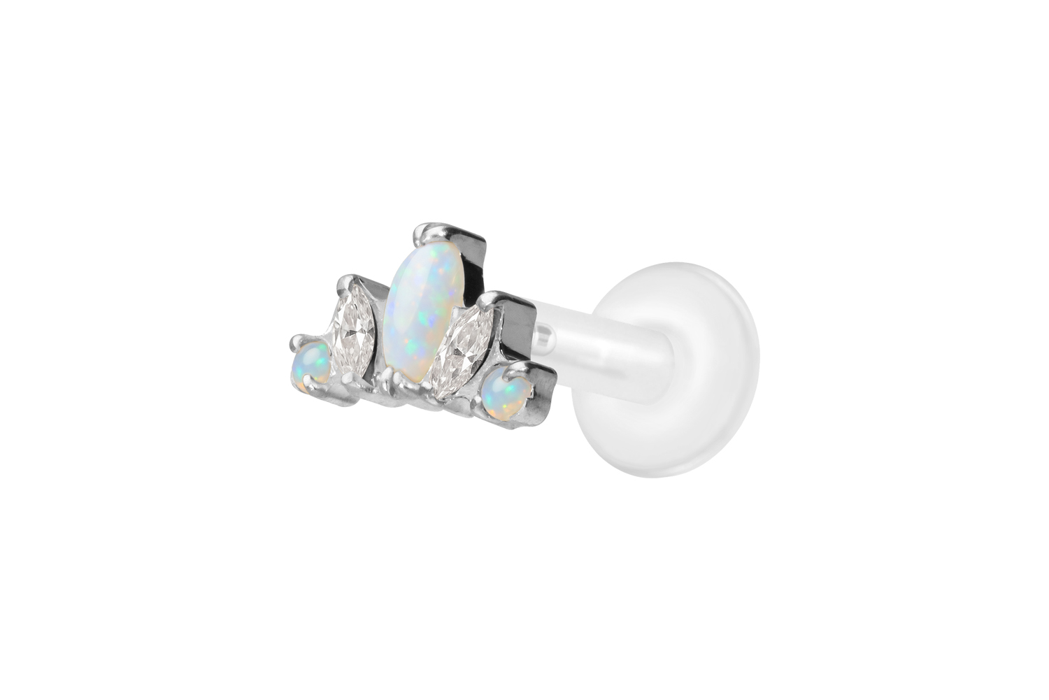 PTFE Labret Piercing mit Innengewinde + Titan-Aufsatz LOTUSBLÜTE